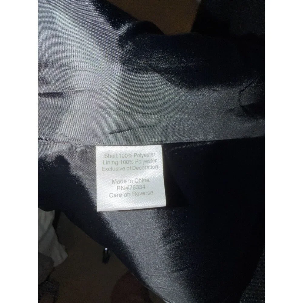 Chanel Employee Black Sequin Blazer Jacket Size 4 Pockets Tweed Lined